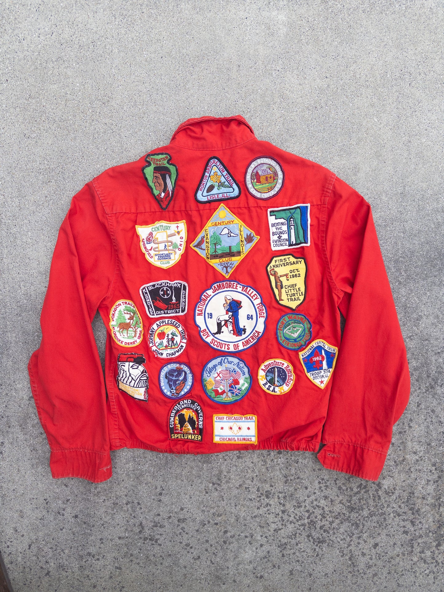 Vintage 1960s Boy Scouts of America Red Patches Jacket