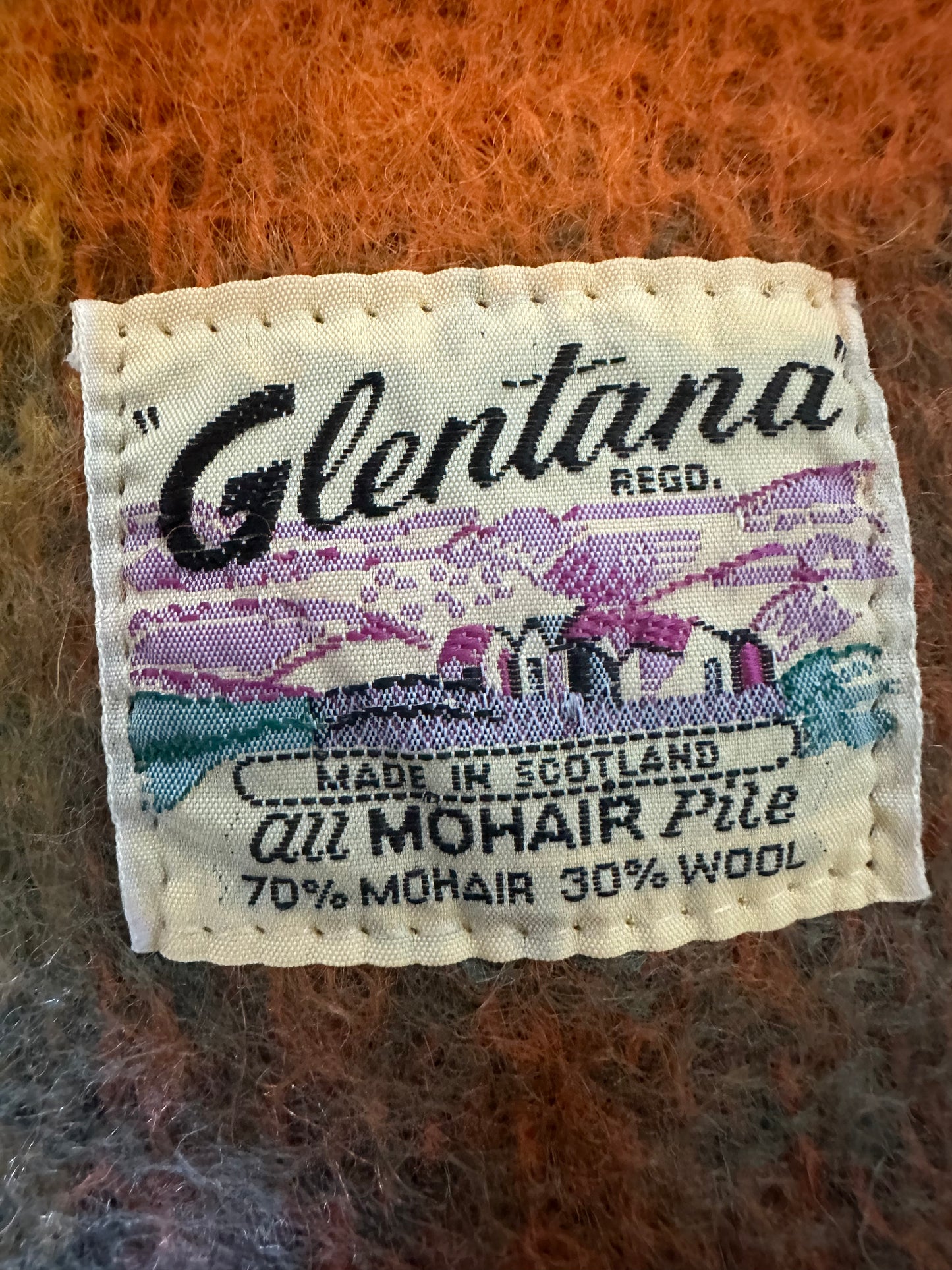 Vintage Glentana Multicolor Mohair Scarf