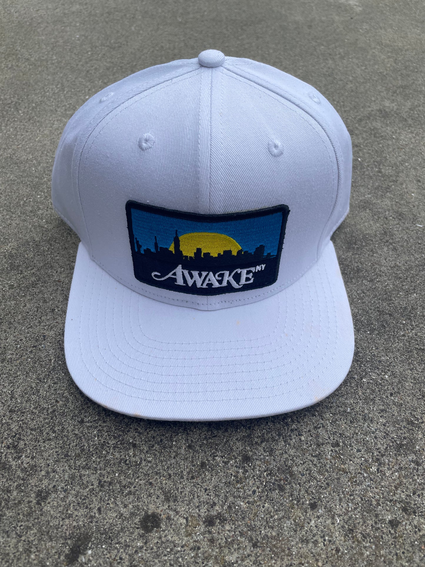 Awake New York Skyline Patch Hat White